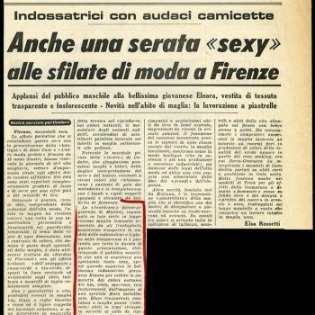 1967 STAMPA SERA Anche una serata sexy alle sflilate di moda a Firenze